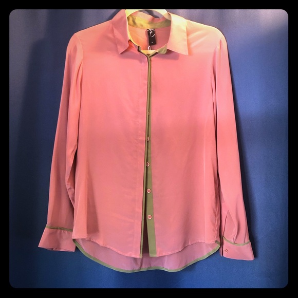 M by Marcus collared silk button down - Picture 1 of 6
